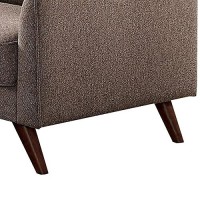 Benjara Fabric Upholstered Loveseat With Curved Track Arms And Box Cushions, Regular, Brown