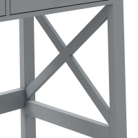 Choochoo Home Office Desk Writing Computer Table Modern Design Desk With Drawers (Grey)