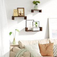 Sriwatana Floating Shelves Wall Mounted, Solid Wood Wall Shelves Set Of 3, Dark Brown?