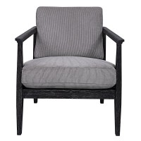 Uttermost 23657 Brunei - 34 Inch Accent Chair, Dark Ebony Stainlight Gray Glaze Finish