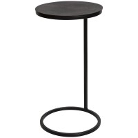 Uttermost Brunei 12 12 Wide Aged Black And Bronze Round Accent Table