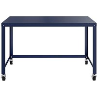 Hirsh Industries Space Solutions Ready-To-Assemble 48 Inch Wide Mobile Metal Desk - Navy