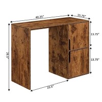 Convenience Concepts Designs2Go Student Desk With Storage Cabinets, Barnwood