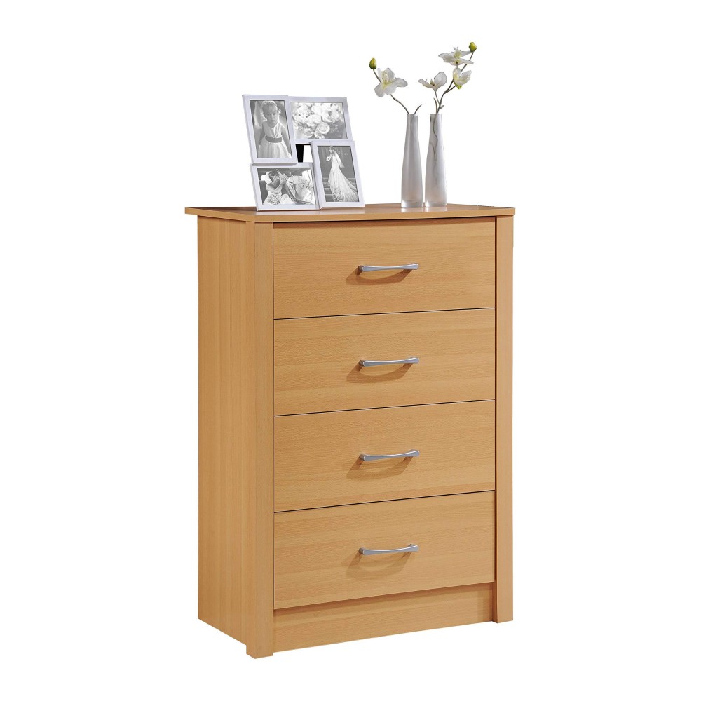 Hodedah 4-Drawer Chest In Beech