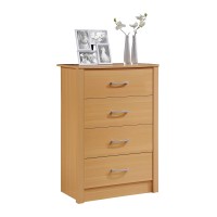 Hodedah 4-Drawer Chest In Beech