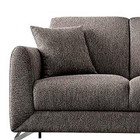 Benjara 54 Inches Loveseat With Fabric Padded Seat And Metal Legs, Gray