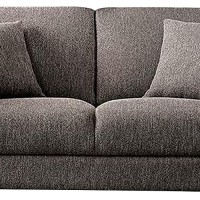 Benjara 54 Inches Loveseat With Fabric Padded Seat And Metal Legs, Gray