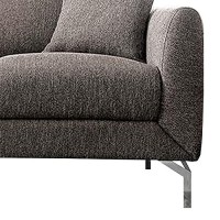 Benjara 54 Inches Loveseat With Fabric Padded Seat And Metal Legs, Gray