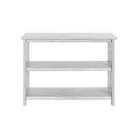 Benjara 2 Shelf Wooden Entryway Table With X Shaped Accent, White