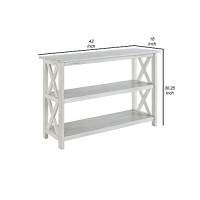 Benjara 2 Shelf Wooden Entryway Table With X Shaped Accent, White