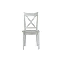 Benjara Wooden Dining Chair With X Shaped Back, Set Of 2, White