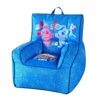 Idea Nuova Nickelodeon Blues Clues Toddler Nylon Bean Bag Chair With Piping & Top Carry Handle, Large