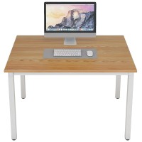 Dlandhome 39 Inches Small Computer Desk For Home Office Activity Table Writing Table For Small Spaces Study Table Student Laptop Desk (39 Inch, Teak + White)