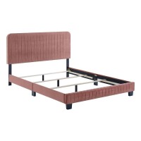 Modway Celine Channel Tufted Performance Velvet Bed, Queen, Dusty Rose