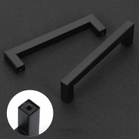 Redunest Cabinet Pulls Matte Black Cabinet Handles Square Drawer Pulls, 10 Pack 10 Inch Stainless Steel Kitchen Door Cupboard Cabinet Handles, Drawer Hardware Handles, 256Mm Hole Centers