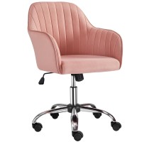 Yaheetech Velvet Office Desk Chair Height Adjustable Task Chairs Modern Office Chair Makeup Chair 360