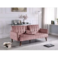 Us Pride Furniture Charming Convertible Sofa Sofabed Rose