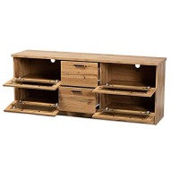 Wholesale Interiors Baxton Studio Adelino Oak Brown Finished Wood 2-Drawer Tv Stand