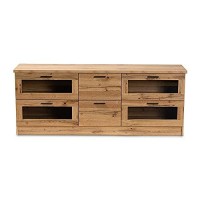 Wholesale Interiors Baxton Studio Adelino Oak Brown Finished Wood 2-Drawer Tv Stand