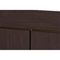 Baxton Studio Walker Dark Brown And Gold Finished Wood Shoe Cabinet