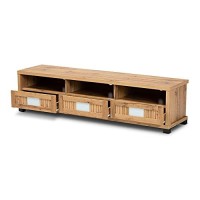 Baxton Studio Gerhardine Oak Brown Modern And Contemporary Finished Wood 3-Drawer Tv Stand