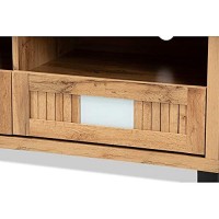 Baxton Studio Gerhardine Oak Brown Modern And Contemporary Finished Wood 3-Drawer Tv Stand