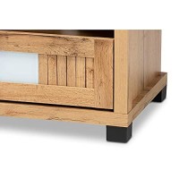 Baxton Studio Gerhardine Oak Brown Modern And Contemporary Finished Wood 3-Drawer Tv Stand