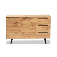 Baxton Studio Walker Modern And Contemporary Dark Brown And Gold Finished Wood 5-Drawer Chest With Faux Marble Top