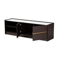 Wholesale Interiors Baxton Studio Walker Dark Brown And Gold Finished Wood Tv Stand
