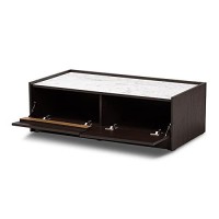 Baxton Studio Walker Dark Brown And Gold Finished Wood Coffee Table