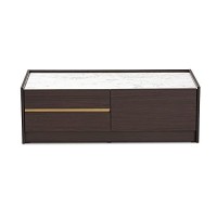 Baxton Studio Walker Dark Brown And Gold Finished Wood Coffee Table