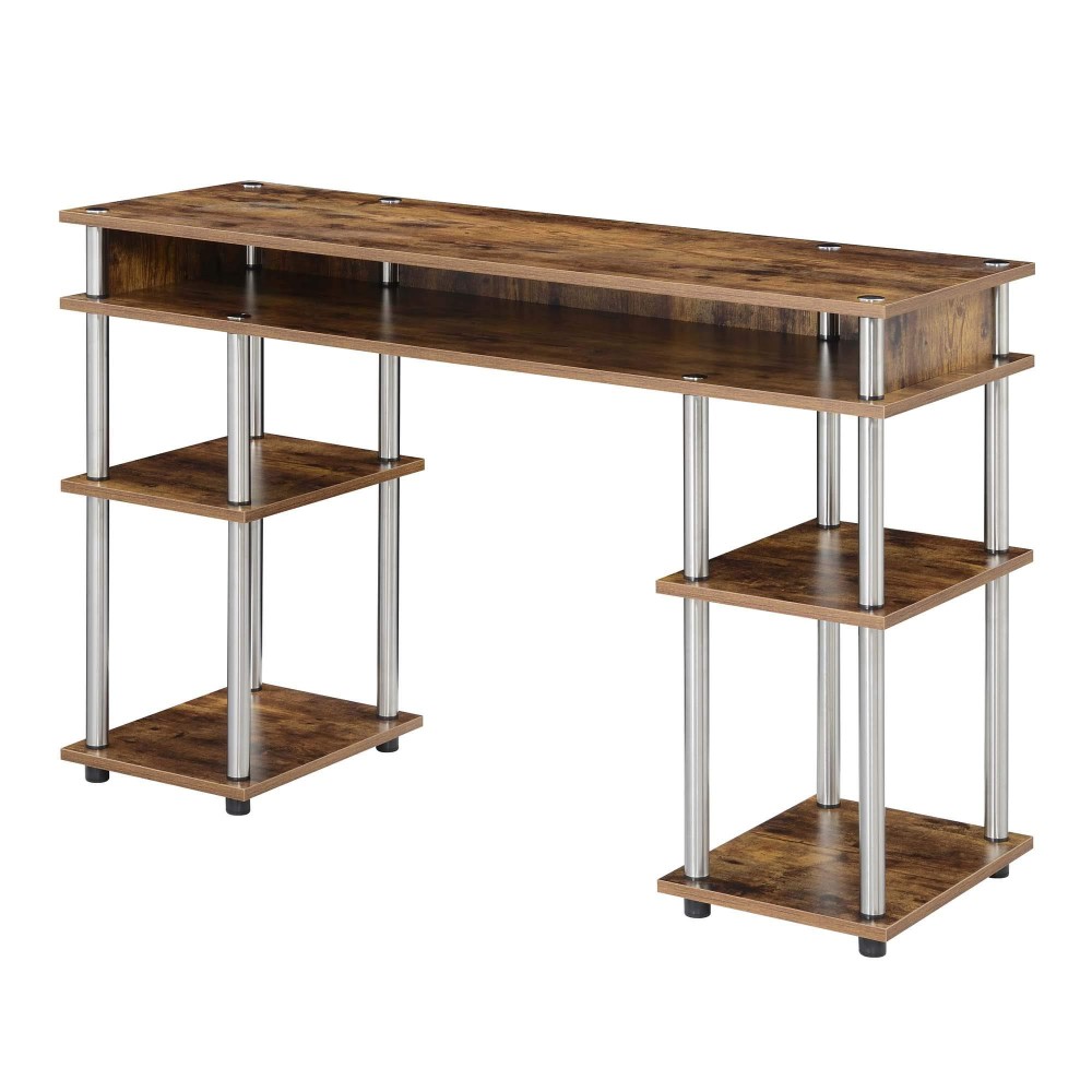 Convenience Concepts Designs2Go No Tools Student Desk With Shelves Barnwoodblack