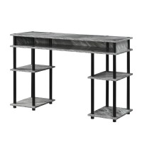 Convenience Concepts Designs2Go No Tools Student Desk With Shelves Gray Marbleblack