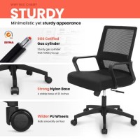 Neo Chair Office Chair Ergonomic Desk Chair Mid Back Mesh With Lumbar Support Comfortable Cushion Swivel Adjustable Height Armrest Gaming/Computer Chairs For Home Office Desk (Black)