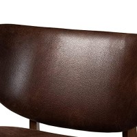 Baxton Studio Marcos Mid-Century Modern Dark Brown Faux Leather Effect And Walnut Brown Finished Wood Living Room Accent Chair