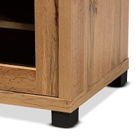 Baxton Studio Beasley Modern And Contemporary Oak Brown Finished Wood 1-Drawer Tv Stand