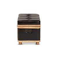 Baxton Studio Gendry Dark Brown And Oak Brown Finished Wood Storage Ottoman