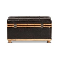 Baxton Studio Gendry Dark Brown And Oak Brown Finished Wood Storage Ottoman