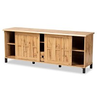 Baxton Studio Unna Modern And Contemporary Oak Brown Finished Wood 2-Door Tv Stand