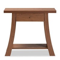 Baxton Studio Herman Modern And Contemporary Walnut Brown Finished Wood 1-Drawer Console Table