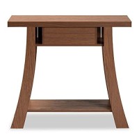 Baxton Studio Herman Modern And Contemporary Walnut Brown Finished Wood 1-Drawer Console Table