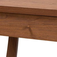 Baxton Studio Herman Modern And Contemporary Walnut Brown Finished Wood 1-Drawer Console Table