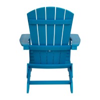 Charlestown All-Weather Poly Resin Indoor/Outdoor Folding Adirondack Chair In Blue