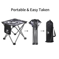 Opliy Camping Stool, Folding Samll Chair 13.5 Inch Portable Camp Stool For Camping Fishing Hiking Gardening And Beach, Camping Seat With Carry Bag (Black, L13.5)
