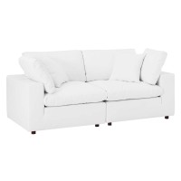 Modway Eei-4913-Whi Down Filled Overstuffed Vegan Leather Loveseat In White