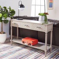 Safavieh Home Collection Peyton Greige 3-Drawer Lower Shelf Console Table Cns5705D, 0