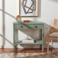Safavieh Home Collection Asa Turquoiseantique Gold 2-Drawer Lower Shelf Console Table (Fully Assembled) Cns6602A