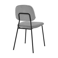 Benjara Metal And Velvet Dining Chair, Set Of 2, Gray And Black