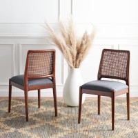 Safavieh Home Collection Reinhardt Rattan Cushion Dining Chair (Set Of 2) -Fully Assembled Dch8800D-Set2, 0, Browngrey