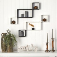 Nearly Natural 15In. Modern Wall Art Dcor Floating Shelves (Set Of 6)